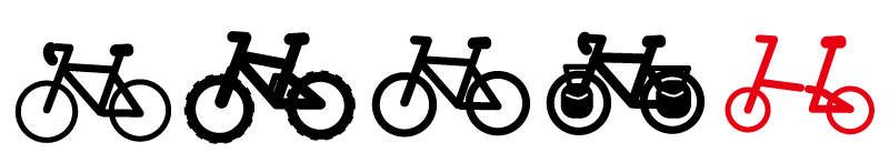 【イラスト】折りたたみ自転車・ミニベロ：スポーツ自転車の種類のうちの折りたたみ自転車