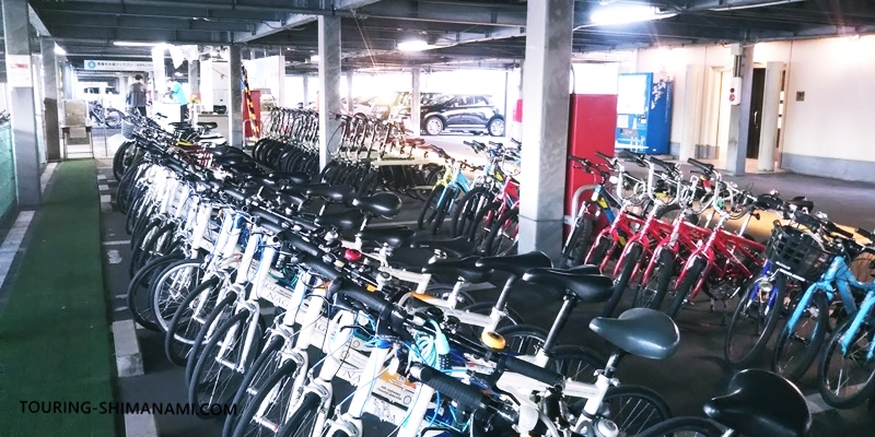 【写真】しまなみ海道のレンタサイクルターミナル：尾道港の貸出用自転車