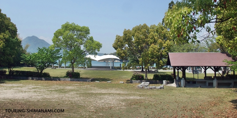 【写真】ゆめしま海道・生名島のサウンド波間田キャンプ場：キャンプ場の全景