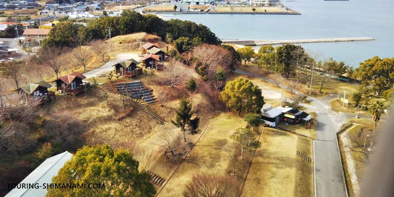 【写真】大三島・多々羅キャンプ場：多々羅大橋側から見た多々羅キャンプ場