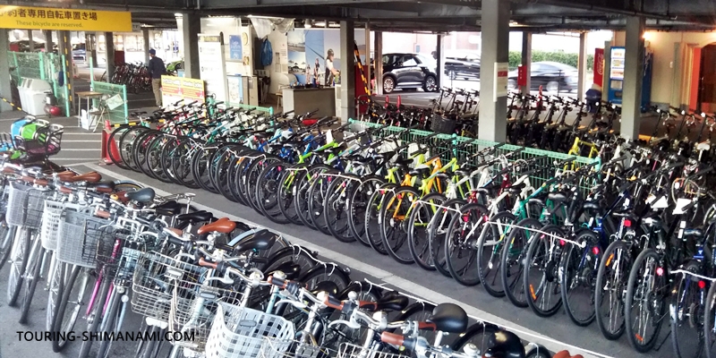 【写真】尾道でレンタサイクルを借りる方法：尾道港レンタサイクルターミナルの貸出用自転車