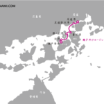 瀬戸田港～尾道港航路：瀬戸内クルージングの航路図｜生口島の瀬戸田から尾道を結ぶし