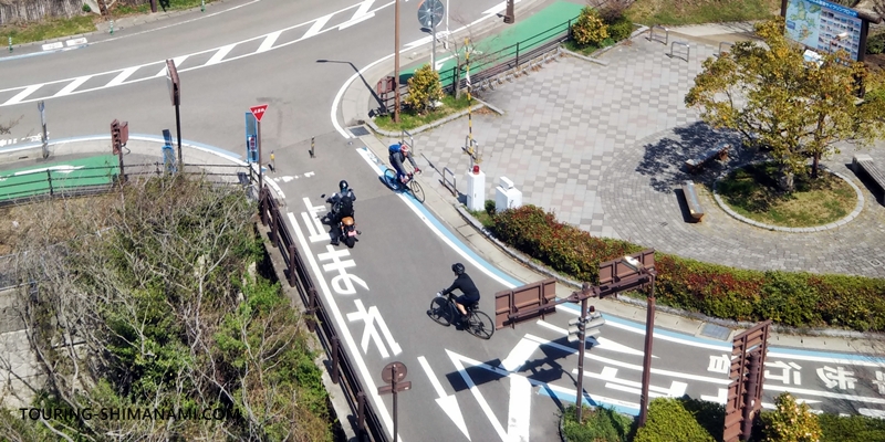 【写真】しまなみ海道で初心者が安全のために気を付けるべきポイント：実は歩行者や原付バイクも混在している