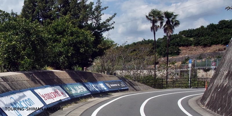 【写真】しまなみ海道ならではの事故が多い地点：自転車道のブラインドカーブ