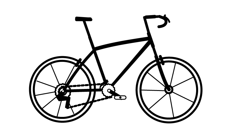 【イラスト】ロードバイクってどんな自転車？：典型的なロードバイクの例