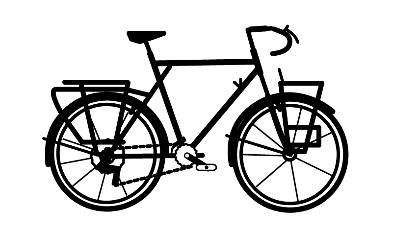 【イラスト】ツーリングバイクってどんな自転車？：典型的な旅自転車の例