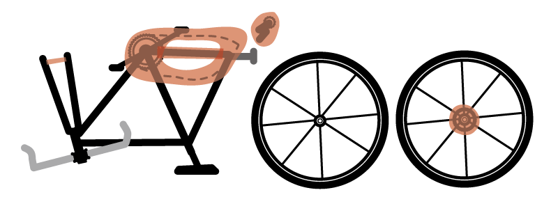 【イラスト】スポーツ自転車の輪行の方法：輪行時の傷や破損の予防方法図解
