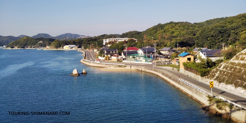 【写真】しまなみ海道で特に景色の良い区間：向島のメインルートも海岸沿いを進む