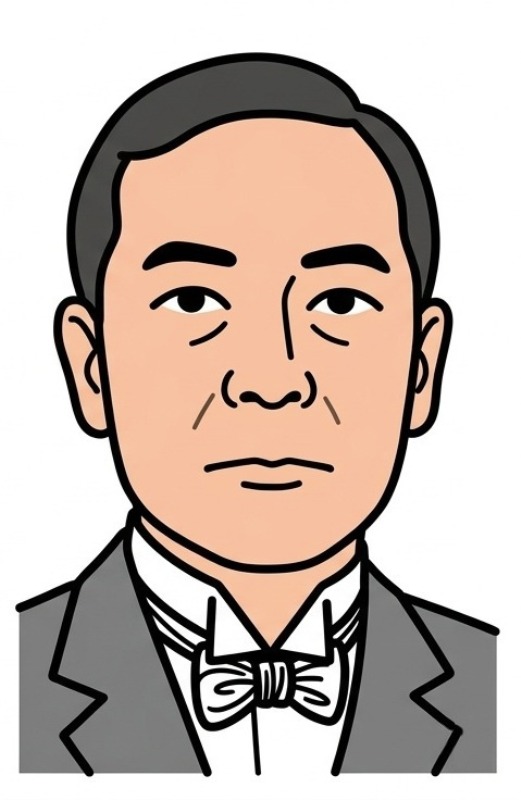 【イラスト】砂田　重政（1884 - 1957）：1954年春に砂田重政代議士が今治尾道ルートを提案
