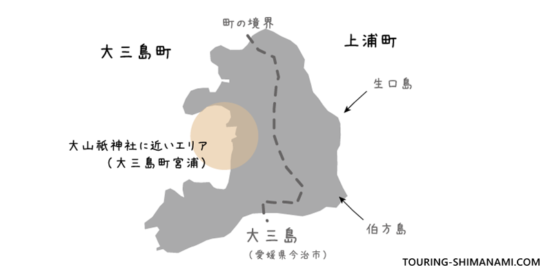 【イラスト】大三島の宿泊施設：大三島の大三島町エリア