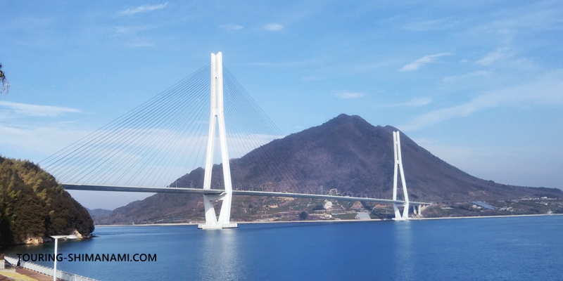 【写真】生口島の外周コース：多々羅大橋と生口島の観音山