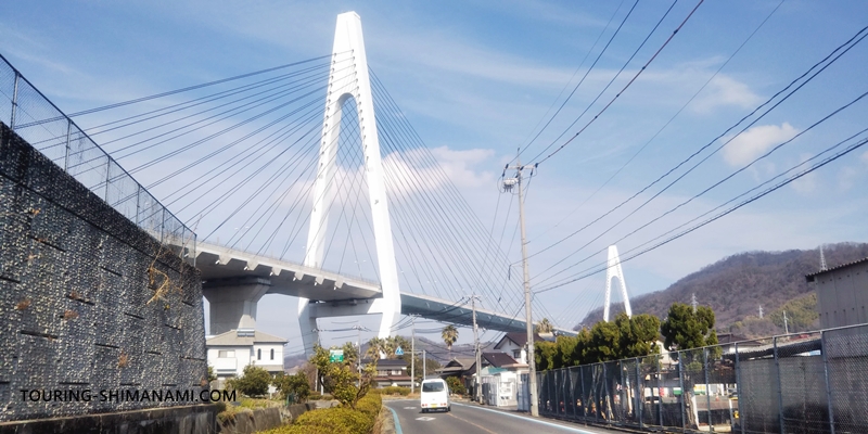 【写真】生口島の外周コース：生口橋の下をくぐって自転車道の入り口へ