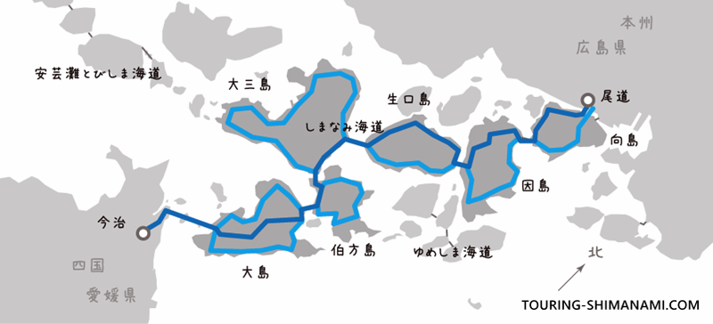 【イラスト】しまなみ海道のサイクリングロード