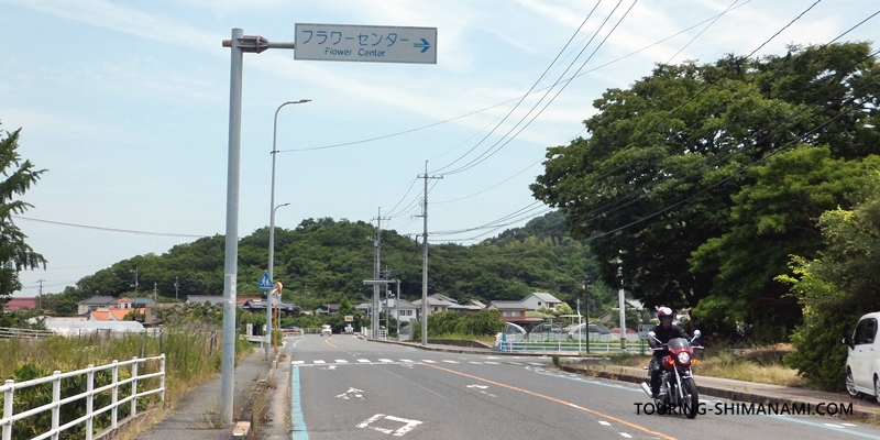 【写真】因島西側の外周コース：因島フラワーセンターへの分岐