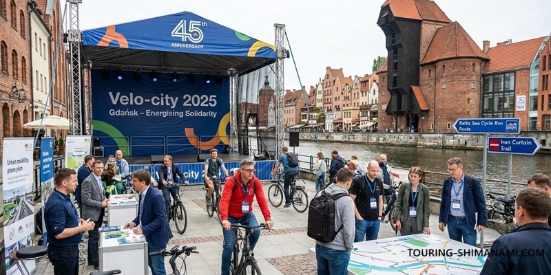 【AI生成画像】自転車国際会議Velo-cityのイメージ（gemini nanobananaで生成）
