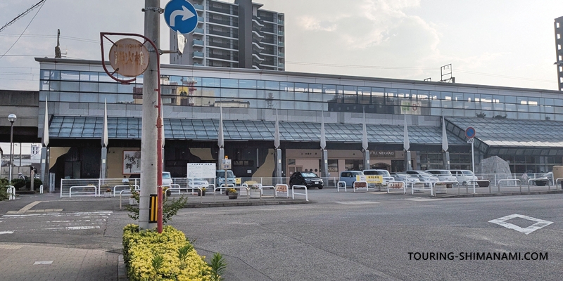【写真】今治駅前の駐車場:今治駅と駅東第1駐車場の入口付近