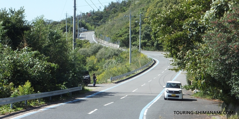 【写真】大三島の外周コース:BUBUKA前から最大の上り坂スタート