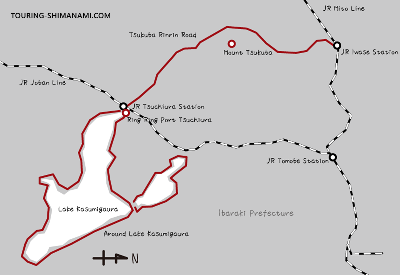 [Illustration] Cycling Routes in Japan: Example of Tsukuba Kasumigaura Ring Ring Road Route