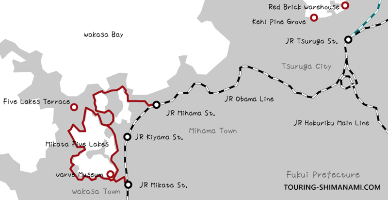 [Illustration] Cycling Routes in Japan: Examples of Cycling Routes around the Mikata Five Lakes