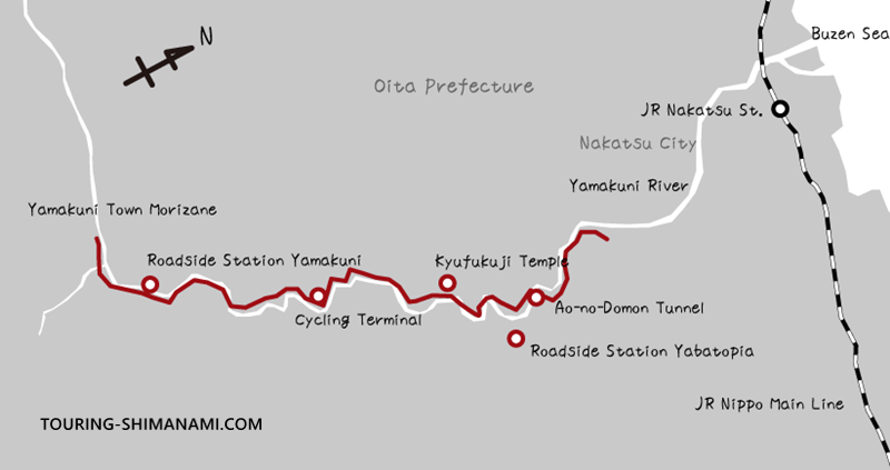 [Illustration] Cycling Routes in Japan: Route Map of the Maple Yabakei Cycling Road