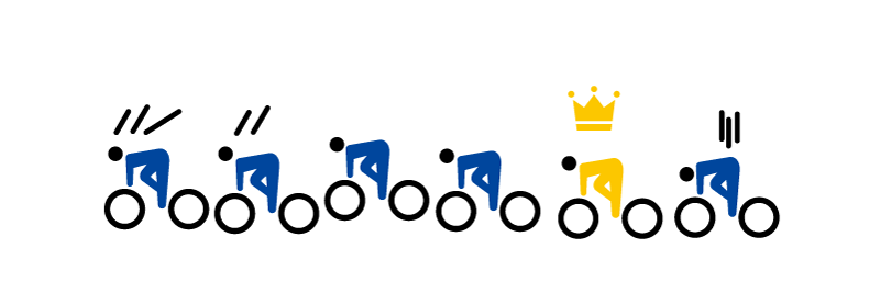 【イラスト】初心者ツールドフランス：エースとアシストで成り立つチーム戦