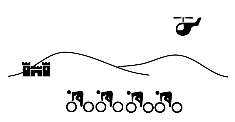 【イラスト】初心者ツールドフランス：ヘリコプター映像で楽しむ旅行気分