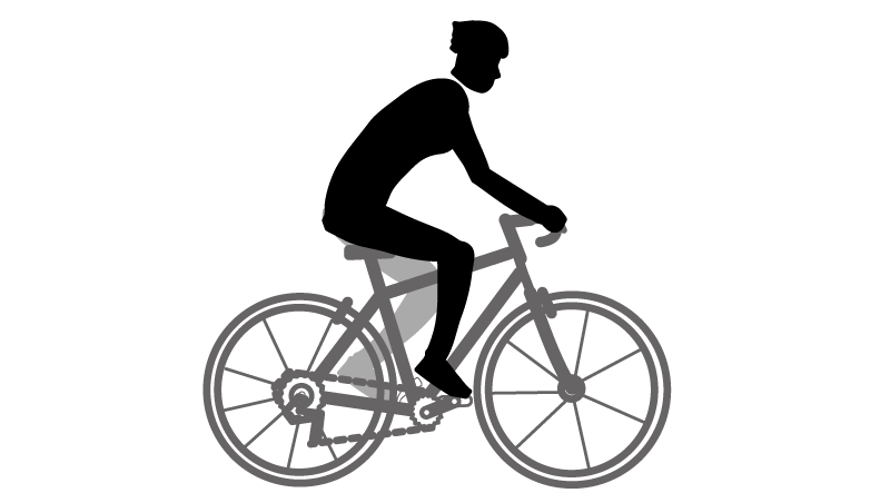 【イラスト】自転車でお尻が痛くなる原因と対策:ショップでポジションを整えてもらおう