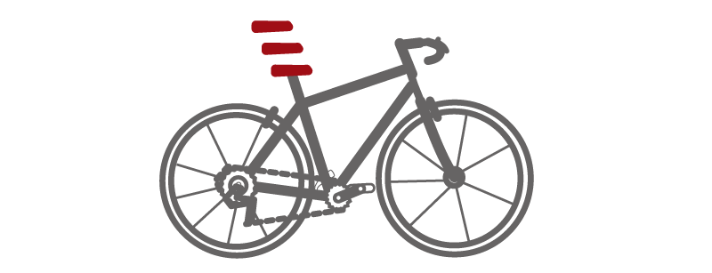 【イラスト】自転車でお尻が痛くなる原因と対策:サドルの高さと位置を正しく調整